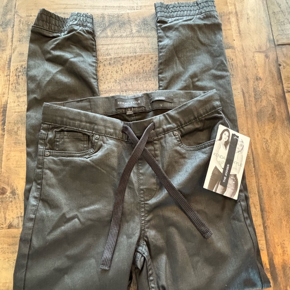 Kendall & Kylie Black Joggers with Drawstring